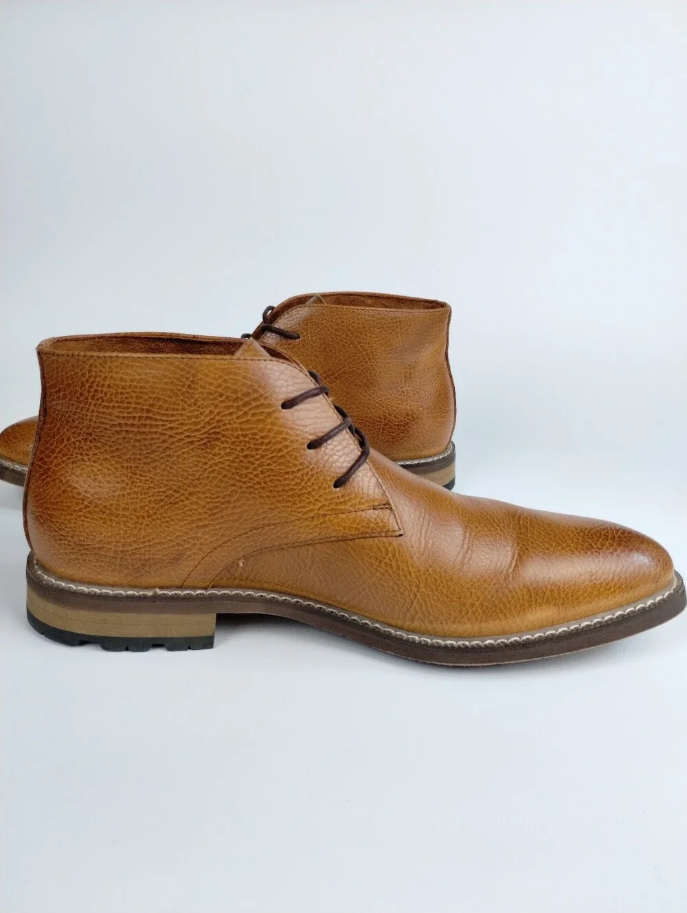 Carlo Morandi Classic Chukka Boots Leather Shoes Mid English Tan Mens Sz 9 D